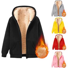 Kids' Zip Up Kids' Full Zip Soft Sherp𝐚 Fleece Hoodie Sweatshirt for Boys Girls Full-Zip Hooded