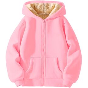 Kids Fleece Hoodie Full Zip Hooded Sweatshirt Long Sleeve Cozy Jacket for Boys Girls Fleece Warm Hoodies