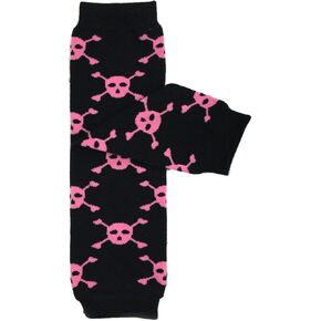 Wrapables Animals and Fun Colorful Baby Leg Warmers - Skulls Pink