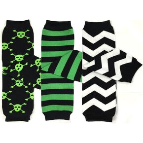 Bowbear Baby 3-Pair Leg Warmers, Pirates, Stripes, Chevron