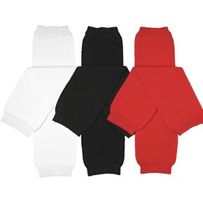 juDanzy Neutral Solid 3 Pairs of Leg Warmers in Neutral Colors for Babies, Toddler, Child