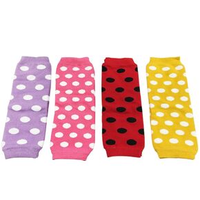 Wrapables Colorful Baby Leg Warmers Set of 4, Polka Dot Purple, Hot Pink, Red, Yellow
