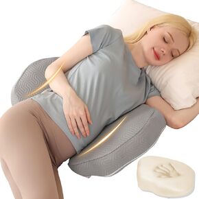 Chilling Home Memory Foam Pregnancy Pillow, Maternity Pillow for Pregnant Women, Travel Wedge Pillows for Sleeping, Support for Back, Belly, HIPS, Detachable Design, Grey
