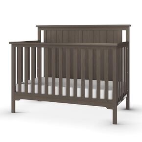 Child Craft Cottage Flat Top 4-in-1 Convertible Crib, Baby Crib Converts to Day Bed, Toddler Bed and Full Size Bed, 3 Adjustable Mattress Positions, Non-Toxic, Baby Safe Finish (Dapper Gray)