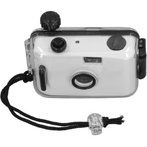 35mm Reusable Vintage Retro Film Camera Adventure Companion for Snorkeling White Water Rafting Swimming Waterfalls Lakes Beaches with Shutter Speed 1/100s F9 28MM (White Pink)