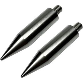 2PCS Mini Pole Point Tip 50MM Length For Mini Prism 1/4 thread Stainless Steel D12MM