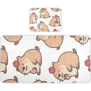 Cute Cartoon Brown Guinea Pig Cooling Baby Mattress Protector Pads 28" x 52" Washable Bed Pads Disposable for Baby&Toddler