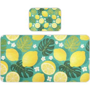 Yellow Lemon Cooling Baby Play Mattress 28" x 52" Absorbent Pads for Kids for Baby&Toddler