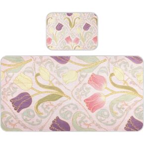 Pastel Flowers Peach Cooling Baby Crib Mattress Cover 28" x 52" Ultra Soft Bed pad for Kids, Adult