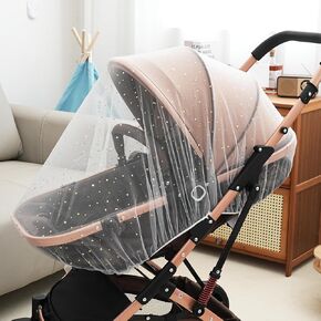 Baby Mosquito Net for Stroller, Perfect Bug Net for Stroller/Bassinets/Cradles/Playards/Pack N Plays and Portable Mini Crib, Durable Baby Insect Netting, White