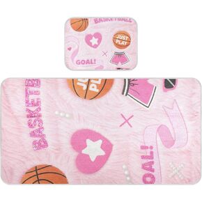 Soft Basket Ball Pink Printed Cooling Baby Toddler Mattress 28" x 52" Absorbent Bed Pads for Adults for Baby&Toddler