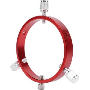 Adjustable Guiding Scope Ring, 80mm Finder Scope Guiding Scope Ring Kit for Astronomical - Aluminum Alloy Guide Scope Ring for Telescope Tube Diameter 60 to 80mm, 6 Hole, Red