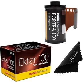 Kodak Portra 400 & Ektar 100 35mm Film Bundle 2 Pack 36exp for 35mm Film Camera Bundled with Premium Balveli Microfiber Cloth