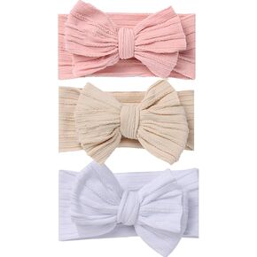 Baby Girl Bows Newborn Headband Stretchy Double Bows Soft Infant Toddlers (Red White Blue)