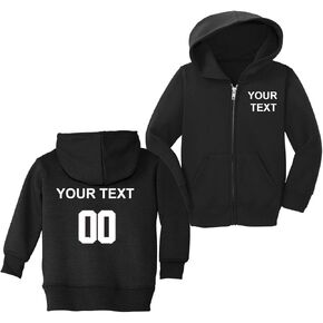 Custom Personalized Baby Zip-Up Jacket (2T, Black)