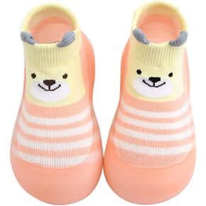 Children Todller Shoes Baby Boys and Girls Non Slip Flat Socks Shoes Lightweight Comfortable Cute Cartoon Duck Bear Pattern Boys Canvas Slip on Shoes (A, 6.5 Toddler)