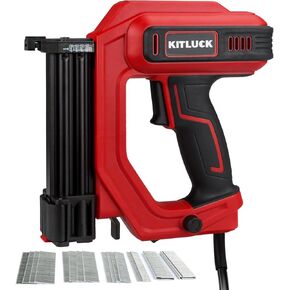 Brad Nailer, 2 in 1 120V Electric Staple Gun/Nail Gun with 1400pcs 18 Gauge Straight Nails and 400pcs Narrow Crown Staples for Woodworking, DIY and Upholstery