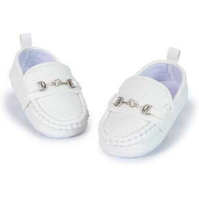 PU Leather Dress Baby Boy Soft Sole Loafers - Cute Newborn Crib Shoes - Infant Moccasins Baby Loafers Shoes Perfect for Baptism, Crawling, Wedding
