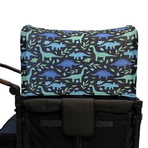 Wagon Stroller Canopy Accessories, Adjustable Stroller Cover with Sun Shield, Blue Dinosaur, 4 Seater, 51"x 38"x 0.5