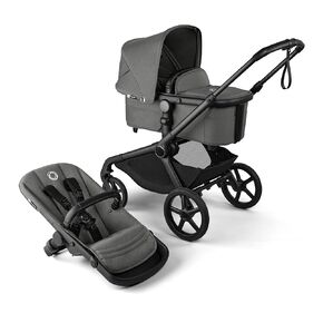Bugaboo Kangaroo All-Terrain Single-to-Double Tandem Stroller for Infant and Toddler, for Up to Three Kids, XL Wheels, One-Hand Operation, Large Bassinet, XL Underseat Storage, (Moon Grey)
