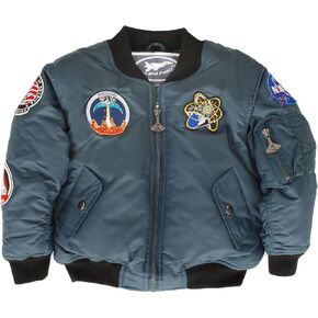Children's Medium-Weight NASA Space Shuttle Jacket in Blue With Five Patches