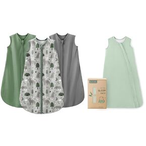 Yoofoss Baby Sleep Sack 0-6 Months 3 Pack 0.5 Tog 100% Cotton & 1 Pack1.0 Tog Rayon Made from Bamboo Sleep Sack