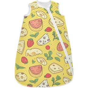 vvfelixl Toddler Sleep Sack for Newborn Strawberries and Cheese Baby Wearable Blanket Sleeveless Swaddle Transition Sleeping Bags for Infant Babys Sleep Suit for 12-24 Months