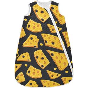 vvfelixl Toddler Sleep Sack for Newborn Yellow Cheese Baby Wearable Blanket Sleeveless Swaddle Transition Sleeping Bags for Infant Babys Sleep Suit for 12-24 Months