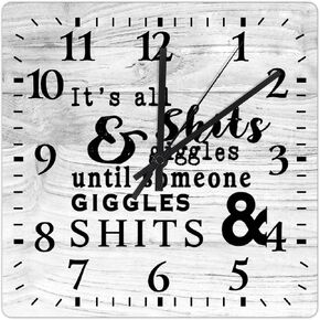 Mighun PVC Clock Welcome to My Crib Nursery Wall Clock Quote Silent Non-Ticking Battery Operated Home Square Clock for Kitchen Dining Room Birthday Gift 10 Inch