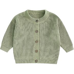 KMBANGI Newborn Toddler Boy Girl Cardigan Knitwear Button Up Sweater Jacket for Kids Fall Winter Clothes Warm Outwear Coat