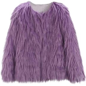 Girls Faux-Fu𝐫 Jacket Coat Toddler Baby Kids Autumn Winter Thicken Warm Fashion Cool Fuzzy Outwear