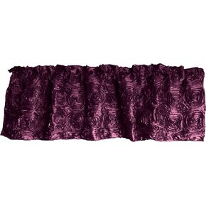 3D Rosette Window Valance Home Décor Bedroom Nursery Kitchen Window (58" Wide x 14" Long, Plum)