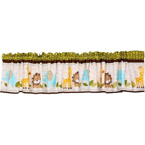 Green Elephant Lion Giraffe Nursery Window Valance 1 PC Baby Room Decorative Window Valance for Baby BoyGift Idea (Green Animal)