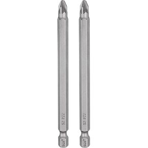 Harfington 2pcs pz2 مفك البراغي بت 1/4 "Hex Shank 100mm/4" الطول فيليبس مغناطيسي قطع سداسية S2 برغي الصلب