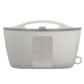 Silicone Microwave Steam Sterilizer Bag for Baby Reusable Quick Sterilizing Bag for Bottles Breast Pump Parts Toddler Accessories Great for Travel - 2000ml Grey