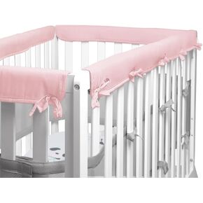 1 Pcs 18" Wide Bed Rail Guard Cover for Teething, Cover Most Full-Size Bed, Protect Baby Teeth and Save Rails, 51"L Rail Edge Protector Strip, Soft Anti-Collision Corner Cover in Cotton Fabrics, Pink