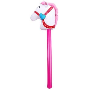 pistro Inflatable Horsehead Stick Toy – Lightweight Blow-Up Hobby Horse on a Stick for Kids & Adults, Party Decorations, Horse-Themed Events, Birthday Gifts, Pink
