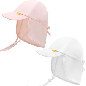 Adjustable Baby Sun Hats with UPF50+ & Neck Flap Protection - Perfect Swim & Play Toddler Hat for Girls & Boys