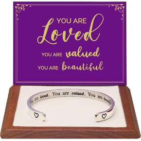 DUMBEN Hidden Message Bracelet - Meaningful Gifts for Women Friend Sister Teen…Great birthday Christmas Easter Gifts Ideas, Come with Gift Box…