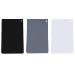 AYNEFY GrayWhiteBlack Exposure Color Balance Card Set, Determine Exposure Values, Light Ratios, Color Balance, & Density with Portable Strap for Digital Cameras and Camcorders,