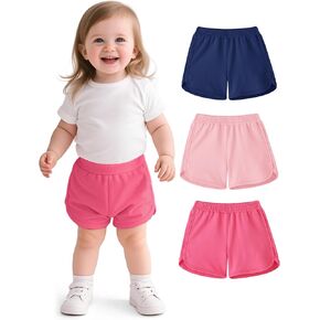 3 Pack Toddler Girl Shorts Baby Girls Athletic Short Soft Cotton Summer Clothes Size 18M-5T