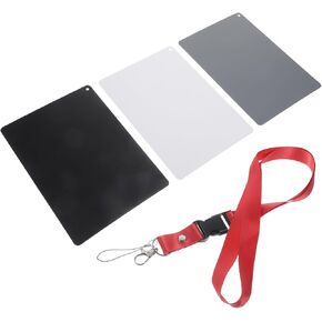 Grey Balance Card Black White Grey Color Photography Card for DSLR Video Durable with Neck Strap for Precise White Balance Calibration