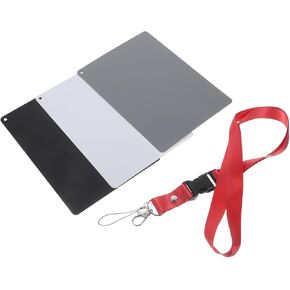 NUOBESTY Portable Grey Photography Card Durable Balance Card for DSLR Video with Strap for Accurate White Balance Calibration