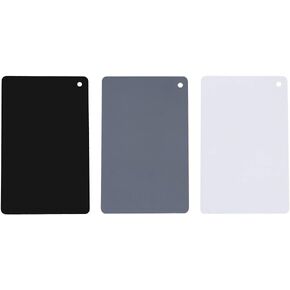 GrayWhiteBlack Exposure Color Balance Card Set, Determine Exposure Values, Light Ratios, Color Balance, & Density for Digital Cameras and Camcorders, Portable Strap for Various