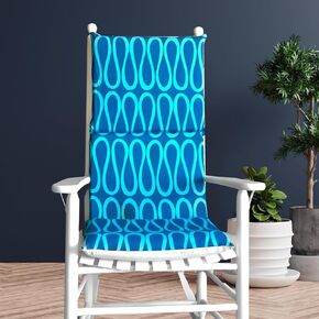 Rocking Chair Inserts And Covers, Turquoise Squares Rocking Chair Cushion