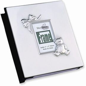 Solid Pewter Finish Baby يحمل ألبوم صور 100-4x6