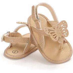 BYUSBAYA-Baby Girls Butterfly Sandals 0-18M Summer Princess Shoes Infant First Walking Slipper Shoes Non-Slip Sandals