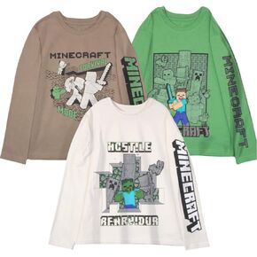 Minecraft Characters Boys Long Sleeve T-Shirt, 3-Pack Bundle Set for Kids and Toddlers in Kuwait