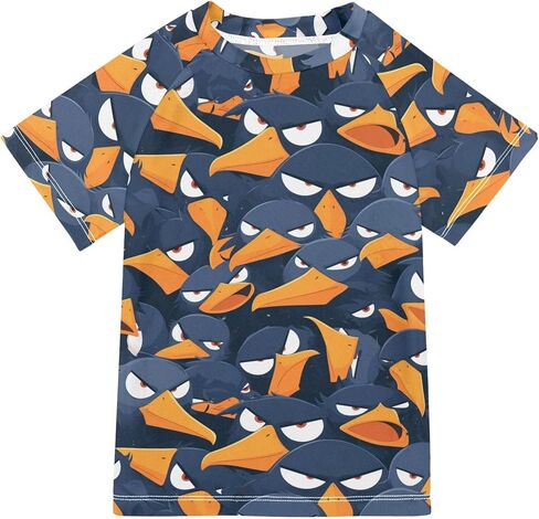 Cute Cartoon Cats Faces Yellow Bathing Suit Kids Sun Protection Basketball Shirt Swimwear Beach Tops 3T in Saudi Arabia