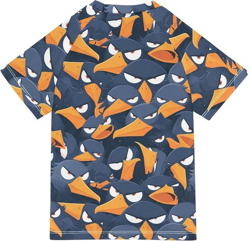 Cute Cartoon Cats Faces Yellow Bathing Suit Kids Sun Protection Basketball Shirt Swimwear Beach Tops 3T in Saudi Arabia